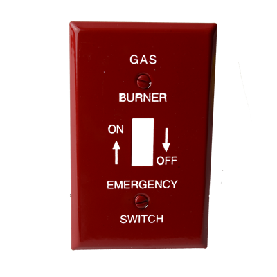 "COVER, SWITCH PLATE GAS EMR, RED"