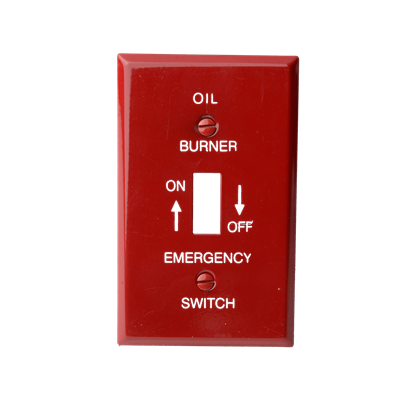 "COVER, SWITCH PLATE OIL EMR, RED"