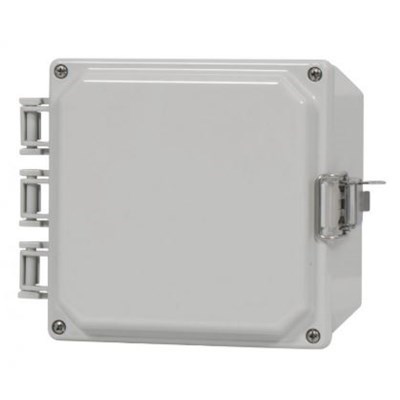 ENCLOSURE 8X8X4 HINGED, OPAQUE, LATCH