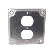 "COVER, RECEPTACLE, STEEL, SQ., 4IN"