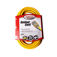 "EXTENSION CORD, OD, YELLOW, 25 FT"