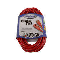 "EXTENSION CORD, OD, RED, 50 FT"